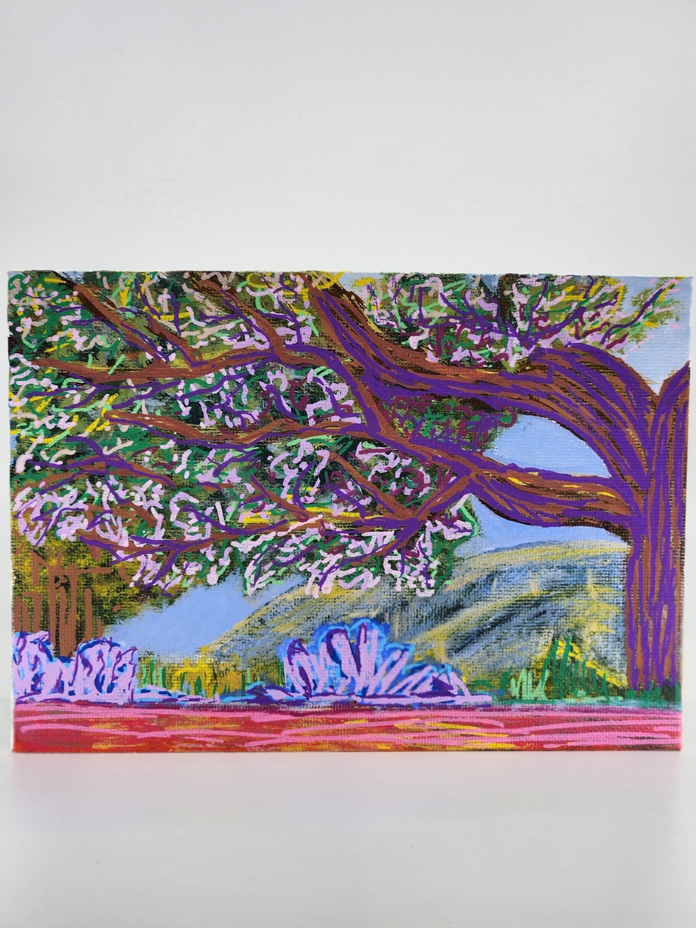 Hand Crafted Wall Art - Tree in Italy - Acrylic on Canvas by BRD